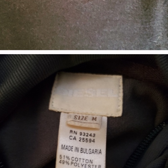 Men's Small Authentic Diesel Zip up Sweater - Picture 3 of 3